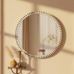 Round Bone Inlay Mirror | Handcrafted Wall Mirror | Bohemian Home Decor