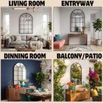 Black Arched Windowpane Mirror | Full Body Farmhouse Wall Decor (32x20 inch) - Image 5