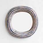 Handmade Ceramic Wall Mirror, Asymmetrical Pottery Mirror Art