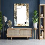 Marble Theme Abstract Tempered Glass Wall Mirror: Modern Living room & Bathroom Home Decor - Image 3