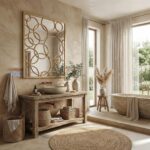 Decorative Geometric Circle Wall Mirror with MDF Frame for Industrial Modern Interiors - Image 4
