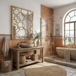 Decorative Geometric Circle Wall Mirror with MDF Frame for Industrial Modern Interiors - Image 3