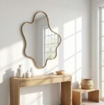 Squiggle Mirror Asymmetrical Wall Mirror – Modern Abstract Home Decor, MDF Frame - Image 3