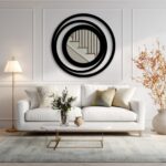 Black Circle Wall Mirror, Modern Geometric Round Metal Decor, Entryway Mirror, Mothers Day Gift, Gift for Mom