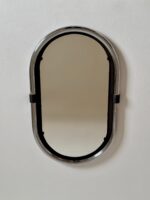 Vintage Chrome Space Age Oval Wall Mirror / Mid Century Modern / Italy / 1970s - Image 4