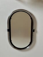 Vintage Chrome Space Age Oval Wall Mirror / Mid Century Modern / Italy / 1970s - Image 3