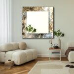 Marble Theme Abstract Tempered Glass Wall Mirror: Modern Living room & Bathroom Home Decor - Image 2