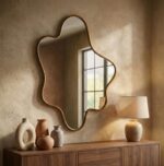 Squiggle Mirror Asymmetrical Wall Mirror – Modern Abstract Home Decor, MDF Frame - Image 4