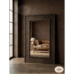 Large Hand Carved Wooden Mirror - Moroccan Mirror in Vintage Style - Old Wall - Image 7