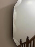 Vintage Art Deco Frameless Bevelled Wall Mirror – Octagoanal Scalloped Mirror - Image 4