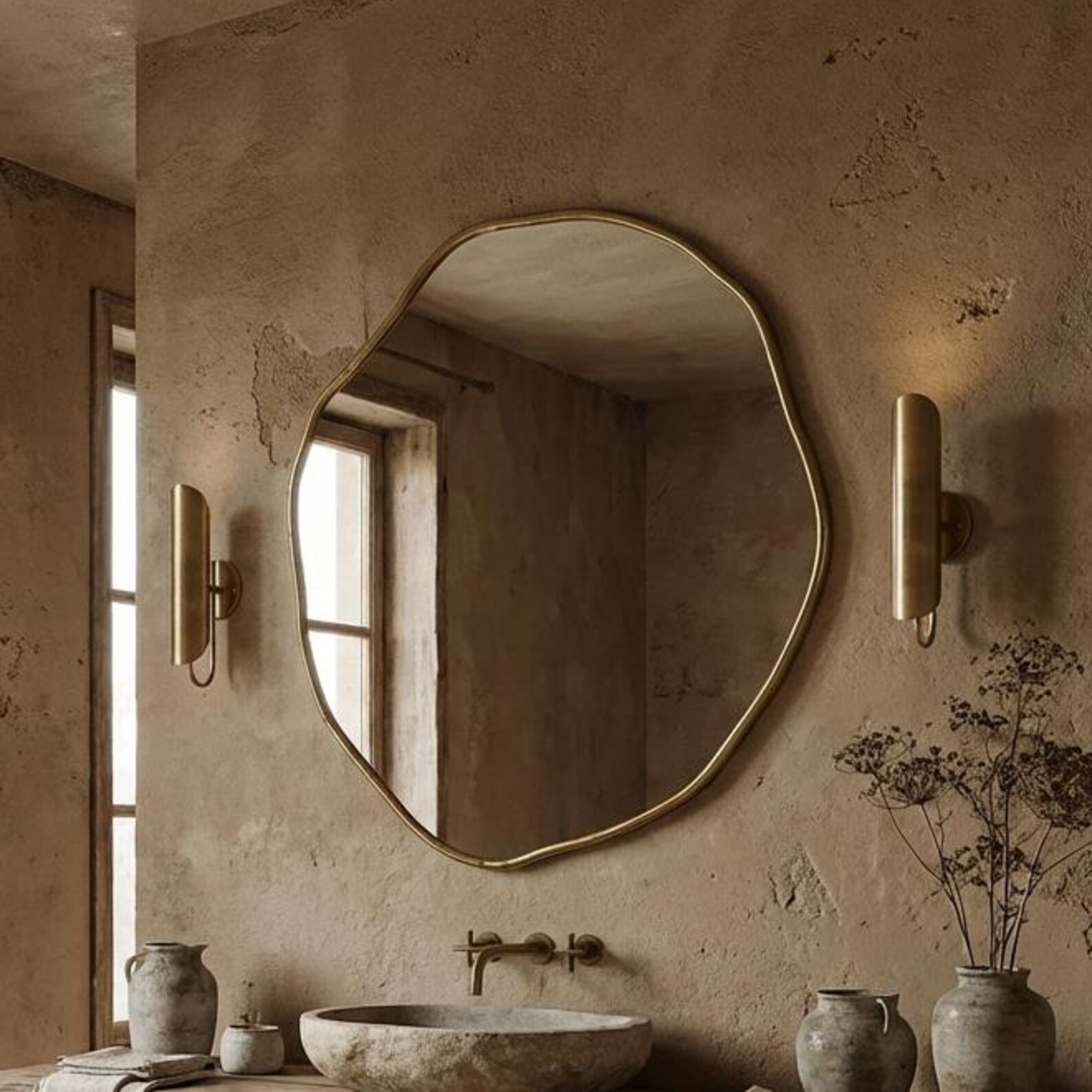 il_1588xN.7760361866_4r1k.jpg Asymmetrical Abstract Mirror, Irregular Wavy Wall Decor, Modern Statement Piece - Image 1