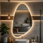 Organic Asymmetrical Full-Length LED Mirror – Sculptural Modern Wall Statement