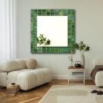 Green Color Large Tempered Glass Full Length Wall Mirror - Modern Living Room & Bathroom Decor - Image 3