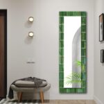 Green Color Large Tempered Glass Full Length Wall Mirror - Modern Living Room & Bathroom Decor - Image 5