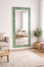 Mother of pearl Mirror Floral Design Rectangular Full Length Home Decor - Image 5