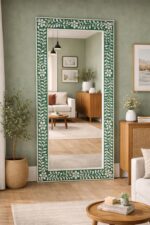 Mother of pearl Mirror Floral Design Rectangular Full Length Home Decor - Image 3