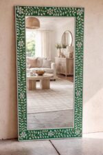 Mother of pearl Mirror Floral Design Rectangular Full Length Home Decor - Image 6