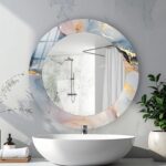 Soft Color Marble Tempered Glass Wall Mirror: Chic Home Decor