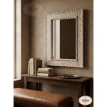 Large Hand Carved Wooden Mirror - Moroccan Mirror in Vintage Style - Old Wall - Image 6