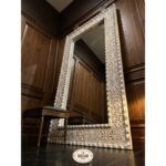 Large Hand Carved Wooden Mirror - Moroccan Mirror in Vintage Style - Old Wall - Image 4