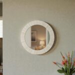 Handmade Bone Inlay Round Wall Mirror, Luxury Home Decor - Image 3