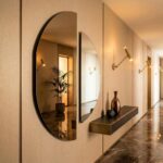 Round Wall Mirror: Set Half Moon Crescent Semi Circle Two Piece Pair Hanging - Image 7