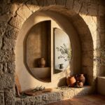 Round Wall Mirror: Set Half Moon Crescent Semi Circle Two Piece Pair Hanging - Image 2