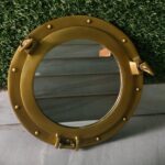12” Nautical Porthole Mirror – Brass Finish Round Wall Mirror – Coastal Beach House Décor - Image 3