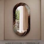 Contemporary Oval Wall Mirror – Luxury Decorative Mirror for Bathroom Living Room and Entryway Decor