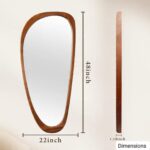 Mid Century Modern Asymmetrical Mirror | 22"x48" Irregular Wood Wall Decor - Image 2