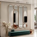 Decorative Contemporary Oval Mirror Set - Wall Hanging Mirror for Living Room Decor - Aesthetic Tall Entryway Mirror - Modern Set of Mirrors