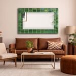 Green Color Large Tempered Glass Full Length Wall Mirror - Modern Living Room & Bathroom Decor - Image 2