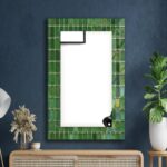 Green Color Large Tempered Glass Full Length Wall Mirror - Modern Living Room & Bathroom Decor