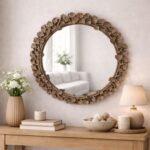 Clove Design, Vintage Pearl Accent Handmade Resin Wall Mirror - Image 5