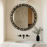 Circle Wall Mirror – Round Handmade Cow Bone Inlay Mirror