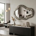 Asymmetrical Mirror – Handmade Cow Bone Inlay Wall Mirror