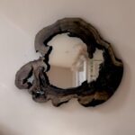Live Edge Mirror , Organic Walnut Wood , Rustic Wall , Handmade Natural , Boho Home Decor
