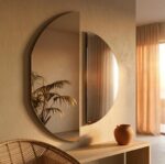 Round Wall Mirror: Set Half Moon Crescent Semi Circle Two Piece Pair Hanging - Image 6