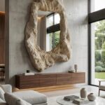 Stone Effect Wall Mirror