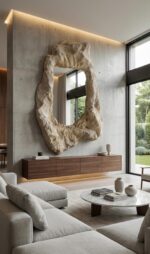 Stone Effect Wall Mirror