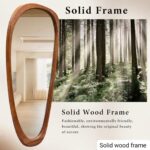 Mid Century Modern Asymmetrical Mirror | 22"x48" Irregular Wood Wall Decor - Image 3