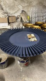 Large Round LED Sunburst Mirror, Modern MDF Wall Decor, Touch Sensor Light - Image 2