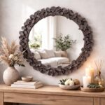 Clove Design, Vintage Pearl Accent Handmade Resin Wall Mirror - Image 6