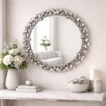 Clove Design, Vintage Pearl Accent Handmade Resin Wall Mirror - Image 2