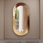Gold Asymmetrical Wall Mirror with Unique Abstract Frame – Luxury Statement Mirror Decor