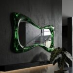 Custom Order Personalized Transparent Colors Black Swirls Epoxy Resin Wall Mirror, Modern Wall Mirror, Vanity Wall Mirror, Modern Mirror Art