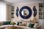Large Round LED Sunburst Mirror, Modern MDF Wall Decor, Touch Sensor Light - Image 7