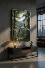 Gold Irregular Organic Wall Mirror | Abstract Asymmetrical Mirror Cluster - Image 4