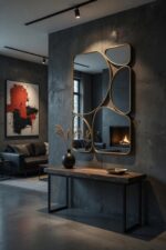 Gold Irregular Organic Wall Mirror | Abstract Asymmetrical Mirror Cluster - Image 3