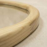 Round Solid Wood Mirror, Wavy Inner Edge, Japandi Boho Vanity Decor - Image 5
